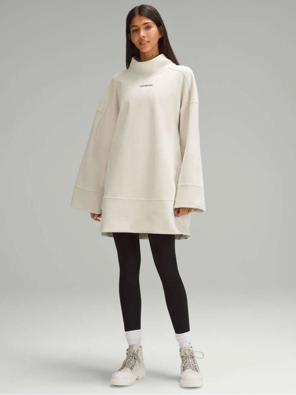 lululemon athletica Cream Oversized Funnel-Neck Sweatshirt